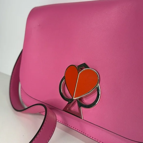 Kate Spade Nicola hot pink leather twistlock medium convertible crossbody - Picture 4 of 17